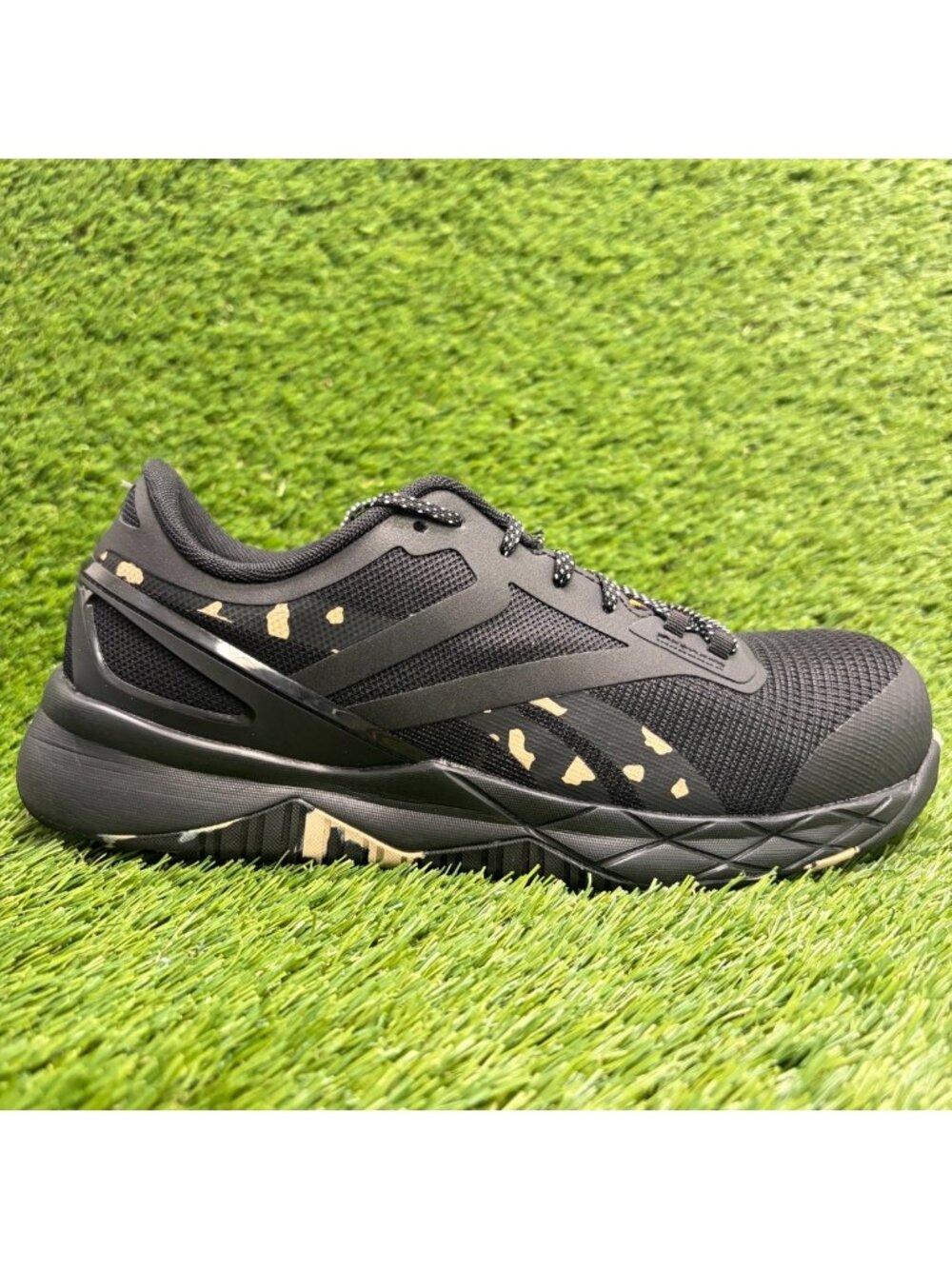 Reebok Nanoflex TR Womens Size 9.5D Black Beige Composite Toe Safety Work Shoes